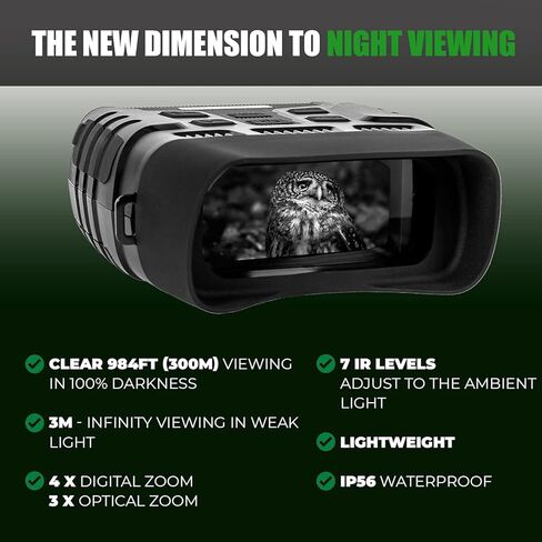 Digital Infrared Night Vision Binoculars for Camping, Hunting, Surveillance & Bird Watching, 3X Digital Zoom, 984ft Range, 2.31" LCD Display by SIGWEIS in Saudi Arabia