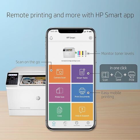 HP Color LaserJet Pro M182nw Wireless All-in-One Laser Printer, Remote Mobile Print, Scan & Copy, Works with Alexa (7KW55A) in Saudi Arabia