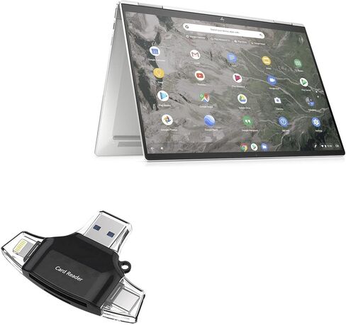 أداة BoxWave الذكية المتوافقة مع HP Elite c1030 Chromebook - قارئ بطاقات SD AllReader، قارئ بطاقات microSD SD مدمج USB - أسود لامع in Kuwait