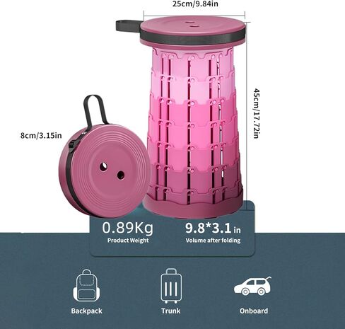 Ultra-Lightweight Collapsible Stool - Portable Folding Seat for Camping, Hiking, Travel & Outdoor Activities (Gradient Purple) in Saudi Arabia