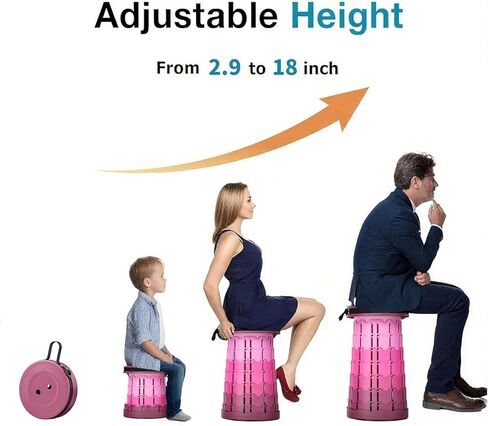 Ultra-Lightweight Collapsible Stool - Portable Folding Seat for Camping, Hiking, Travel & Outdoor Activities (Gradient Purple) in Saudi Arabia