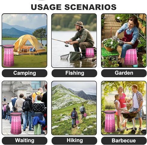 Ultra-Lightweight Collapsible Stool - Portable Folding Seat for Camping, Hiking, Travel & Outdoor Activities (Gradient Purple) in Saudi Arabia
