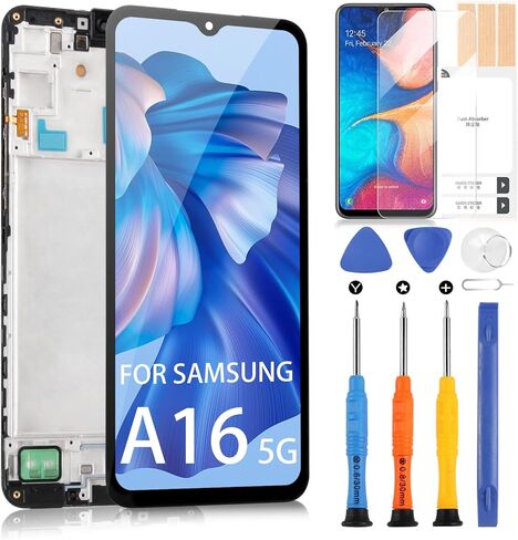Incell Screen Replacement for Samsung Galaxy A16 4G LCD Display for Galaxy A16 4G LCD Touch Screen Digitizer Assembly with Repair Tools Kit SM-A165B SM-A165P (Black with Frame,Not for A16 5G) in Saudi Arabia