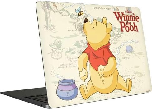 غلاف كمبيوتر محمول من Skinit متوافق مع جهاز MacBook Air 13in (2020) - تصميم خشبي مرخص رسميًا من Disney Winnie The Pooh Hundred Acre Wood in Kuwait