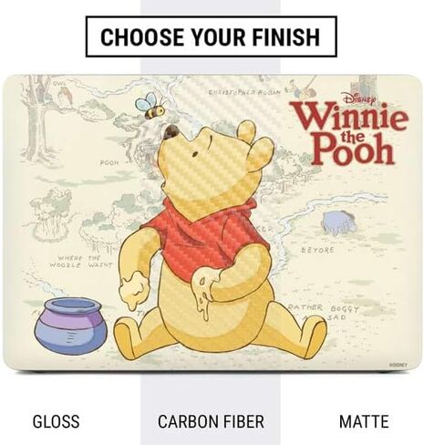 غلاف كمبيوتر محمول من Skinit متوافق مع جهاز MacBook Air 13in (2020) - تصميم خشبي مرخص رسميًا من Disney Winnie The Pooh Hundred Acre Wood in Kuwait