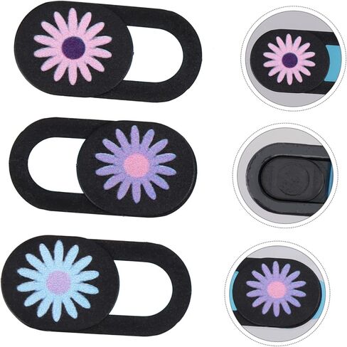 ARTIBETTER 3pcs Chrysanthemum Pattern Webcam Cover Slide Privacy Protection for Laptops and Tablets Durable Material Easy Open Close Slider Strong Adhesive Random Colors in Saudi Arabia