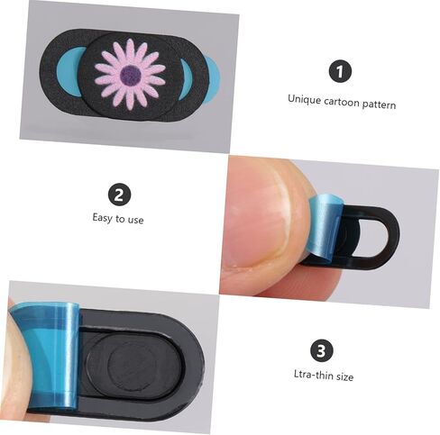 ARTIBETTER 3pcs Chrysanthemum Pattern Webcam Cover Slide Privacy Protection for Laptops and Tablets Durable Material Easy Open Close Slider Strong Adhesive Random Colors in Saudi Arabia