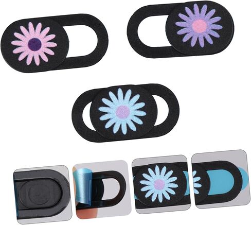 ARTIBETTER 3pcs Chrysanthemum Pattern Webcam Cover Slide Privacy Protection for Laptops and Tablets Durable Material Easy Open Close Slider Strong Adhesive Random Colors in Saudi Arabia