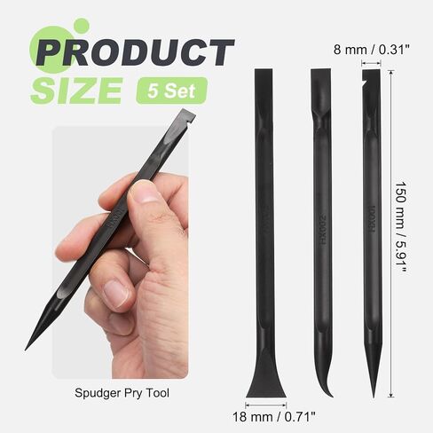 أداة PATIKIL Spudger Pry Tool، 15 قطعة من ألياف الكربون المقاومة للكهرباء الساكنة، مجموعة أدوات إصلاح الأطراف المزدوجة الآمنة للفتح للهواتف المحمولة الذكية والكمبيوتر اللوحي والكمبيوتر المحمول وأجهزة الألعاب الإلكترونية، أسود in Kuwait
