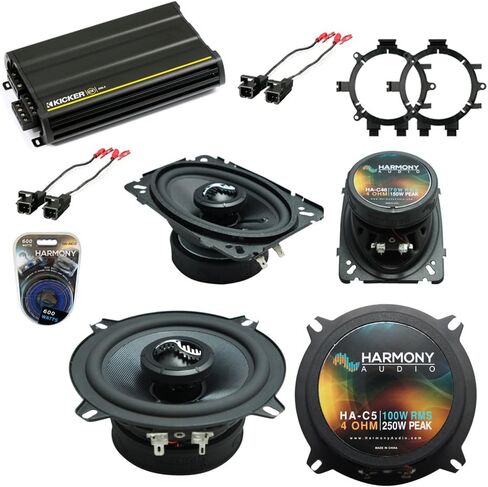 Harmony Audio HA-R46 متوافق مع GMC Sierra 1999-2006 سلسلة إيقاع ستيريو السيارة 4x6 استبدال مكبرات صوت 120 وات، ومكبرات صوت HA-R5 5.25 بوصة 225 وات ومكبر صوت HA-A400.4 سبيكة 4 قنوات 800 وات in Saudi Arabia