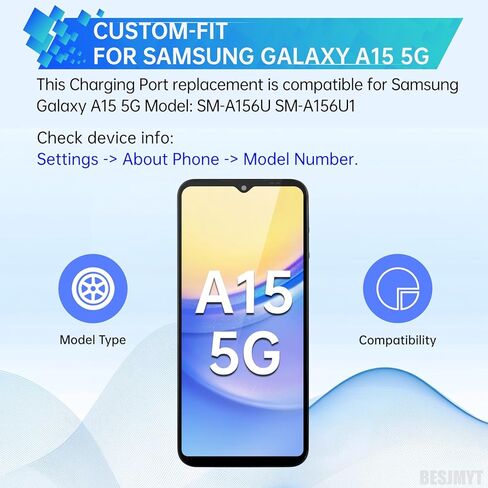 استبدال منفذ الشحن لجهاز Samsung Galaxy A15 5G شاحن USB Dock Type-C موصل لوحة الكابلات المرنة مع مقبس ميكروفون سماعة الرأس ومنفذ إصلاح إصلاح منفذ الميكروفون لـ SM-A156U SM-A156U1 SM-A156U1 DS in Saudi Arabia