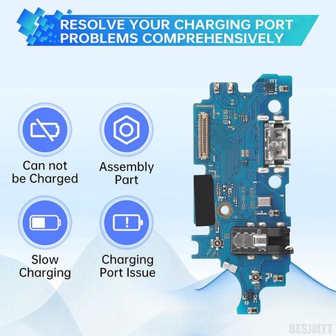 استبدال منفذ الشحن لجهاز Samsung Galaxy A15 5G شاحن USB Dock Type-C موصل لوحة الكابلات المرنة مع مقبس ميكروفون سماعة الرأس ومنفذ إصلاح إصلاح منفذ الميكروفون لـ SM-A156U SM-A156U1 SM-A156U1 DS in Saudi Arabia