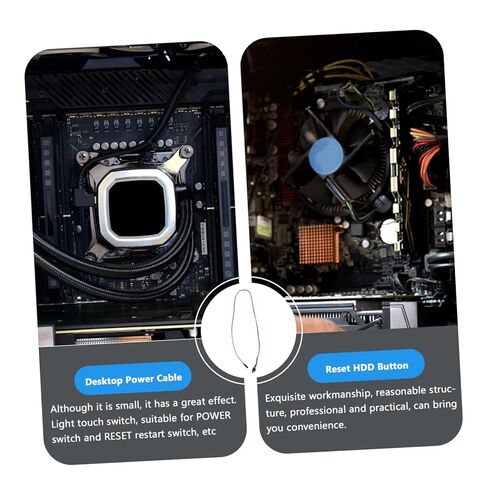 كابل إمداد الطاقة TEHAUX ATX للكمبيوتر المكتبي/وظيفة إعادة ضبط زر الضغط 10 قطع سلك كمبيوتر لنماذج متوافقة مع حافظة الكمبيوتر in Kuwait