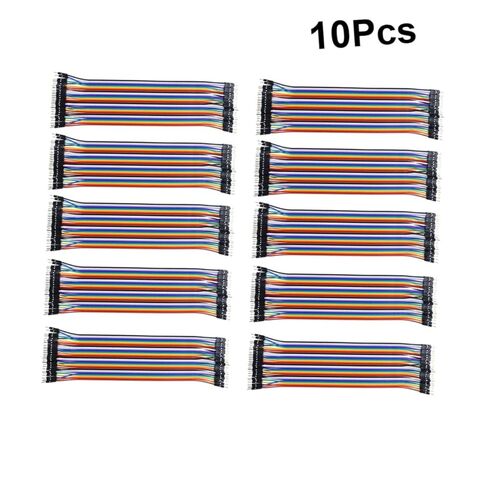 10pcs Pin Male to Male Jumper Wires Spacing Breadboard Ribbon Cables Colorful Wires for and Electronics Projects in Kuwait