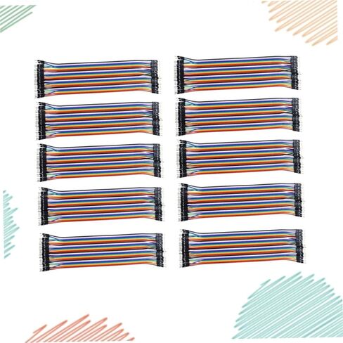 10pcs Pin Male to Male Jumper Wires Spacing Breadboard Ribbon Cables Colorful Wires for and Electronics Projects in Kuwait