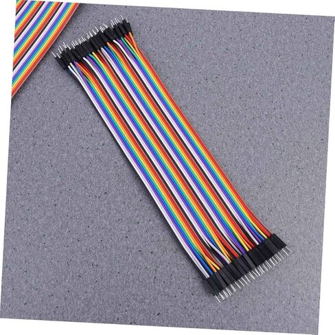 10pcs Pin Male to Male Jumper Wires Spacing Breadboard Ribbon Cables Colorful Wires for and Electronics Projects in Kuwait