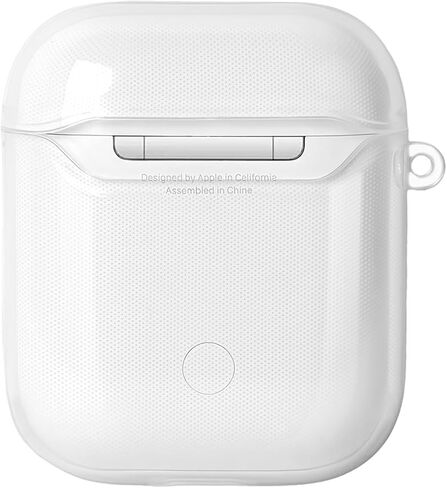 KUWATA Case for AirPods 1st & 2nd, Come with Lanyard & USB-C to Lightning Adapter, Medium-Firm Premium TPU, High-Transparency, Long-Term Anti-Yellowing, Anti-Detachment Design for The Lid (Clear) in Saudi Arabia