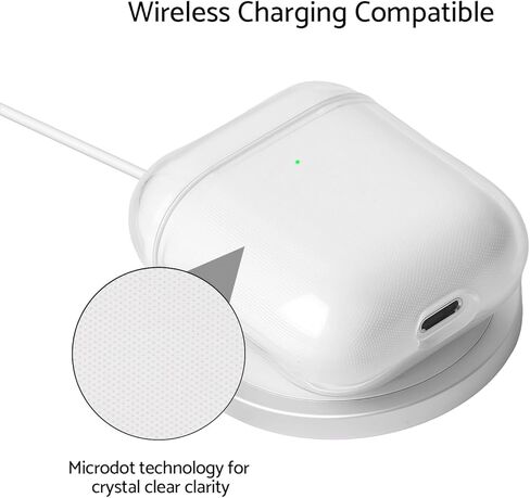 KUWATA Case for AirPods 1st & 2nd, Come with Lanyard & USB-C to Lightning Adapter, Medium-Firm Premium TPU, High-Transparency, Long-Term Anti-Yellowing, Anti-Detachment Design for The Lid (Clear) in Saudi Arabia