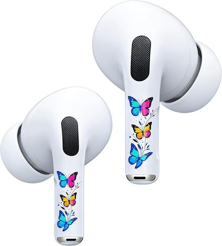 أغلفة جلدية من RockMax لأجهزة AirPods 4، تساعد على تجنب الخلط، مناسبة عالميًا لـ AirPods Pro 3/2/1 وGen 1/2/3/4، غطاء ملصق الفراشة، هدية للنساء والمراهقين in Kuwait