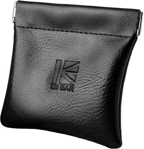1PCS KBEAR BP01 Plus in Ear Monitor Case for IEMS, Mini Portable PU Leather Headphones Case with Spring-Loaded Closure for KZ ZS10 PRO, ZAR, ZAS, Earbuds, IEMs Cable, Eartips (Black, Medium - 1PCS) in Kuwait