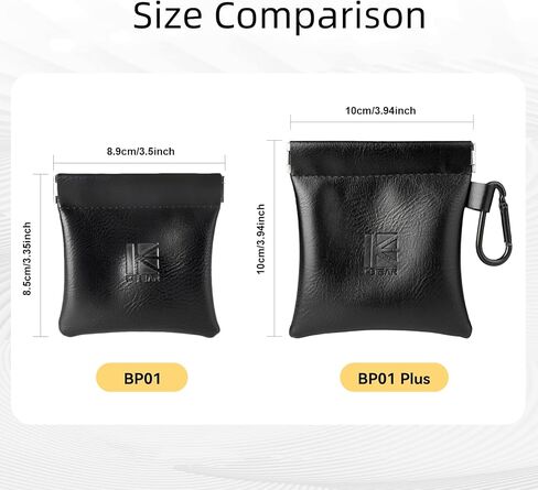 قطعة واحدة KBEAR BP01 Plus في حافظة مراقبة الأذن لـ IEMS، حافظة سماعات رأس صغيرة محمولة من جلد البولي يوريثان مع إغلاق بنابض لـ KZ ZS10 PRO، ZAR، ZAS، سماعات الأذن، كابل IEMs، أطراف الأذن (أسود، متوسط ​​- قطعة واحدة) in Kuwait