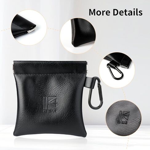 قطعة واحدة KBEAR BP01 Plus في حافظة مراقبة الأذن لـ IEMS، حافظة سماعات رأس صغيرة محمولة من جلد البولي يوريثان مع إغلاق بنابض لـ KZ ZS10 PRO، ZAR، ZAS، سماعات الأذن، كابل IEMs، أطراف الأذن (أسود، متوسط ​​- قطعة واحدة) in Kuwait