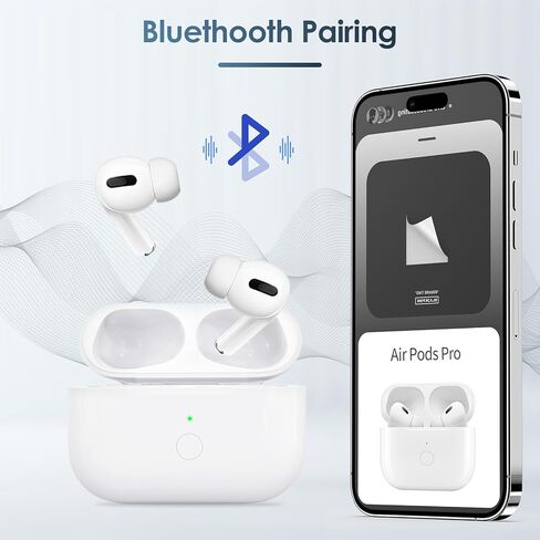حافظة شحن لاسلكية بديلة لـ Airpod Pro، حافظة شحن متوافقة مع Air Pod Pro الجيل الأول والثاني، حافظة شحن Airpods Pro 2 بديلة مع اقتران بلوتوث، بدون سماعات أذن (منفذ على شكل حرف L) in Kuwait