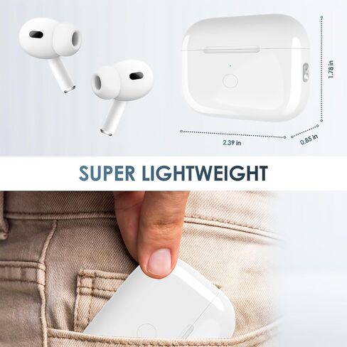 حافظة شحن لاسلكية بديلة لـ Airpod Pro، حافظة شحن متوافقة مع Air Pod Pro الجيل الأول والثاني، حافظة شحن Airpods Pro 2 بديلة مع اقتران بلوتوث، بدون سماعات أذن (منفذ على شكل حرف L) in Kuwait