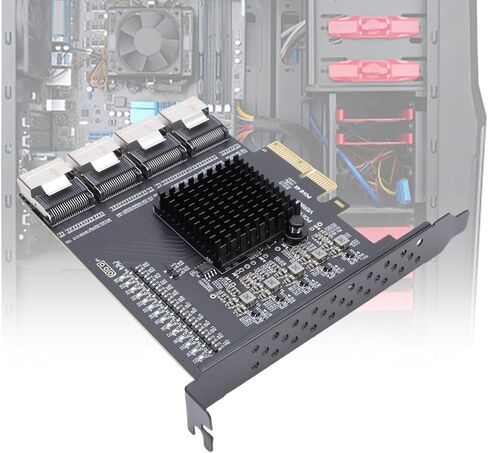 محول GOWENIC PCIE إلى SFF 8087، يربط ما يصل إلى 16 محرك أقراص ثابتة ATA 3.0، مع أربع واجهات MINI SAS، لنظام Win 10 11 2003 in Saudi Arabia