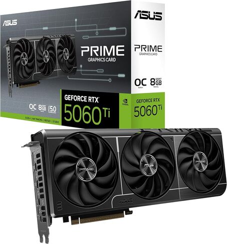 ASUS Prime GeForce RTX 5060 Ti 8GB GDDR7 OC Edition The SFF-Ready (PCIe 5.0, 8GB GDDR7, HDMI/DP 2.1, 2.5-Slot, Axial-tech Fans, Dual BIOS) in Saudi Arabia