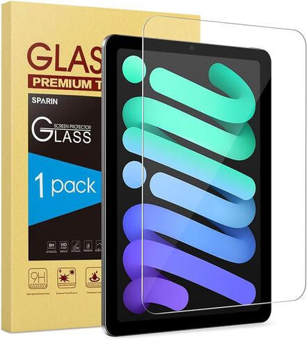 واقي شاشة لجهاز iPad Mini 7/6 (الجيل السابع/السادس) 8.3 بوصة، زجاج مقسى لجهاز iPad Mini A17 Pro الجيل السابع 2024/ الجيل السادس 2021، صديق للحافظة، متوافق مع قلم Apple in Kuwait