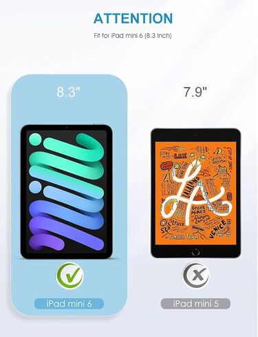 واقي شاشة لجهاز iPad Mini 7/6 (الجيل السابع/السادس) 8.3 بوصة، زجاج مقسى لجهاز iPad Mini A17 Pro الجيل السابع 2024/ الجيل السادس 2021، صديق للحافظة، متوافق مع قلم Apple in Kuwait