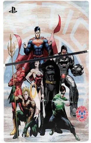 Skinit Decal Gaming Skin Compatible with PS5 Slim Digital Edition Console - Officially Licensed Justice League Heroes Stance 2 Design in Saudi Arabia
