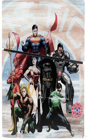 Skinit Decal Gaming Skin Compatible with PS5 Slim Digital Edition Console - Officially Licensed Justice League Heroes Stance 2 Design in Saudi Arabia