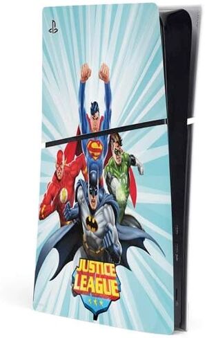 Skinit Decal Gaming Skin Compatible with PS5 Slim Digital Edition Console - Officially Licensed Justice League Heroes Stance 2 Design in Saudi Arabia