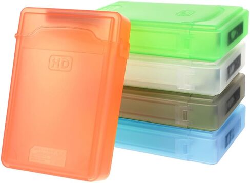 Artibetter 5pcs 2.5 Inch Hard Drive Protective Boxes Storage Holder Shockproof Hard Disk Cases for Portable External Solid State Drives Office Use White Green Teal Amber Gray in Saudi Arabia