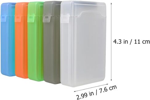 Artibetter 5pcs 2.5 Inch Hard Drive Protective Boxes Storage Holder Shockproof Hard Disk Cases for Portable External Solid State Drives Office Use White Green Teal Amber Gray in Saudi Arabia