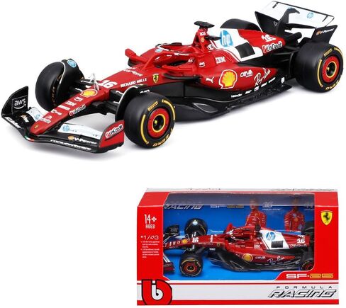 سيارة 1/43 متوافقة مع 2025 Race F1 Ferrari SFR SF25 SF-25 F1 16# Charles Leclerc F1 44# Lewis Hamilton Alloy Die Cast Car نموذج سيارة Diecast Formula (1/43 SF25 44# W/Helmet) in Kuwait