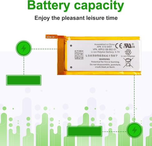 بطارية Nano 5 3.4V 250mAh، متوافقة مع iPod Nano الجيل الخامس 5G 8GB 16GB 616-0467، تأتي مع أداة تركيب البطارية in Kuwait