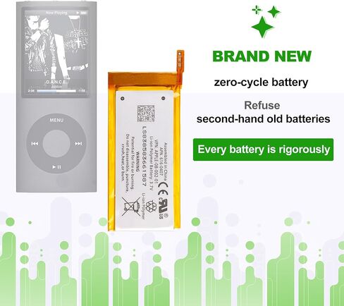 بطارية Nano 5 3.4V 250mAh، متوافقة مع iPod Nano الجيل الخامس 5G 8GB 16GB 616-0467، تأتي مع أداة تركيب البطارية in Kuwait