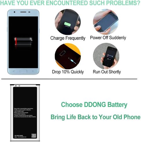 DDONG for Samsung Galaxy Note 4 N910, N910U 4G LTE, N910V(Verizon), N910T(T-Mobile), N910A(AT&T), N910P(Sprint) Replacement Battery EB-BN910BBK EB-BN910BBE EB-BN910BBU in Saudi Arabia