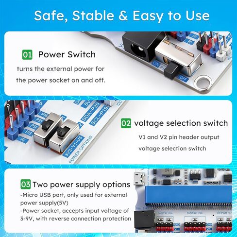 mShield for Micro:bit Sensor Expansion Board, Dual Motor Driver, IR Receiver, 4 Servo Ports, PWM Output, 5V/3.3V Power, Compatible with Bulding Blocks for STEM Projects in Saudi Arabia