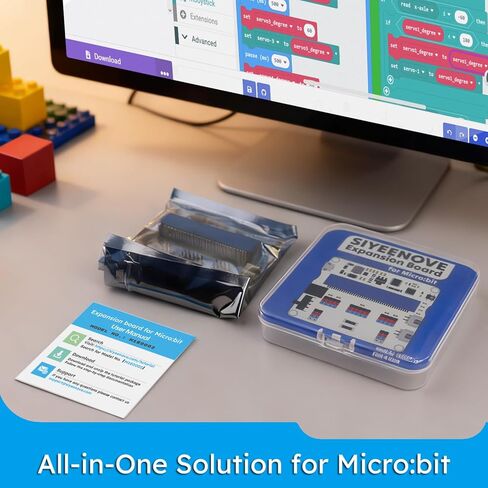 mShield for Micro:bit Sensor Expansion Board, Dual Motor Driver, IR Receiver, 4 Servo Ports, PWM Output, 5V/3.3V Power, Compatible with Bulding Blocks for STEM Projects in Saudi Arabia
