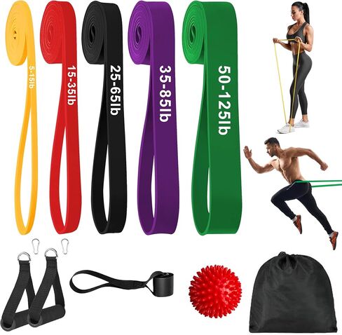 Resistance Bands, Workout Bands, Stretch Bands for Working Out, Long Exercise Bands Set with Handles & Door Anchorfor Fitness, Pull Up Training Bands for Physical Therapy, Muscle Training. in Saudi Arabia