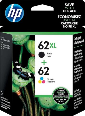 HP 62XL Tri-color High-yield Ink | Works with HP ENVY 5540, 5640, 5660, 7640 Series, HP OfficeJet 5740, 8040 Series, HP OfficeJet Mobile 200, 250 Series | Eligible for Instant Ink | C2P07AN in Saudi Arabia