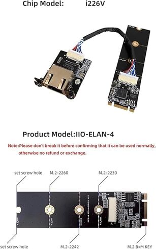مفتاح M.2 A E إلى وحدة إيثرنت 2.5 جيجابت للكمبيوتر X86 Linux ذو اللوحة الواحدة SBC، i226v 2.5G Ethernet Server NIC، بطاقة الواجهة 10/100/1000/2500 ميجابت في الثانية RJ45 LAN، دعم 2230/2280 (مفتاح M.2 A+E، 20 سم) in Kuwait