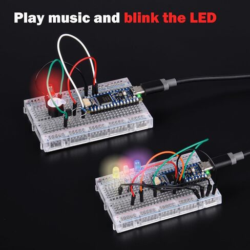 مجموعة GeeekPi DIY لـ Arduino Nano R4 مع رؤوس، مجموعة تعلم إلكترونيات للمبتدئين، تتضمن لوحة تجارب، مصابيح LED، مقاومات، ترانزستورات، أزرار ضغط، أسلاك توصيل، كابل برمجة USB-C، مع برنامج تعليمي in Kuwait