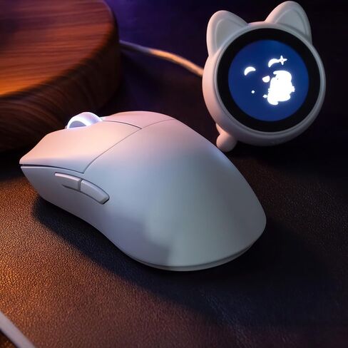 ماوس ألعاب WLMOUSE Huan 48 جرام خفيف الوزن للغاية من سبائك المغنيسيوم، مستقبل صوت وعرض 8K، لاسلكي/سلكي مزدوج 8K، مستشعر PAW3950HS، إضاءة عجلة RGB، نورديك 54H20 (فضي (مفتاح OM)) in Kuwait