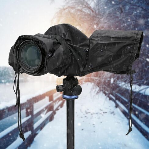 غطاء مطر لكاميرا DSLR من النايلون لحماية ملحقات التصوير الفوتوغرافي ومعدات الكاميرا مع سحاب سفلي وفتحات لليد in Kuwait