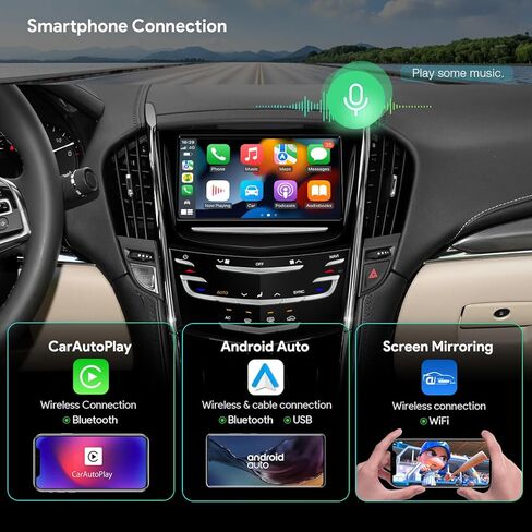 XTRONS 8 Inch Android 14 Car Stereo for Cadillac ATS SRX XTS CTS with Motorized Faceplate Storage Compartment, IPS Touch Screen Global 4G GPS Navigation Support Wireless Car Play Android Auto (4+64GB) in Saudi Arabia